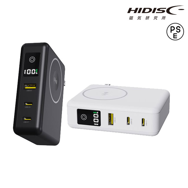 HIDISC PD65W 10000mAh 残量パーセント表示 モバイルバッテリー（HD2-MBACPD65W10TG）