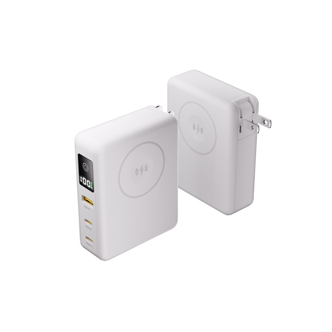 HIDISC PD65W 10000mAh 残量パーセント表示 モバイルバッテリー（HD2-MBACPD65W10TG）本体　白