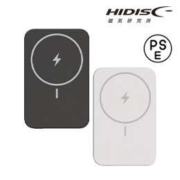 HIDISC ワイヤレス充電対応 5000mAh PD20W対応 モバイルバッテリー ブラック【3C認証品】【CCC認証品】