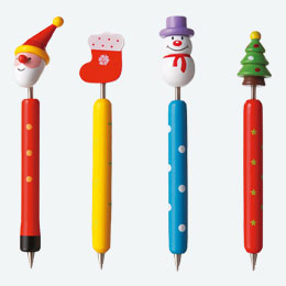 クリスマス木製ボールペン