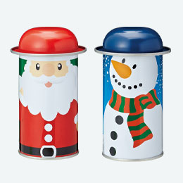 クリスマス･フタ付ブリキ缶