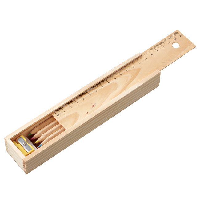 木箱入色鉛筆12本（消しゴム・鉛筆削り付）(SNS-0200248)