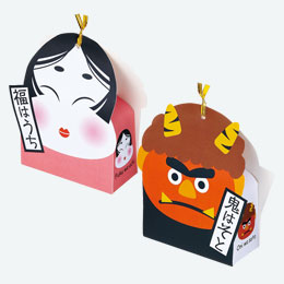 節分福豆パック(25g入・シール付)（赤鬼・おたふく)