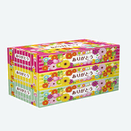 ありがとうＢＯＸテッシュ１５０Ｗ（３コセット）