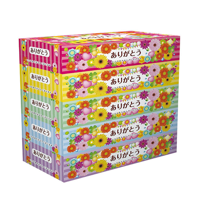 ありがとうＢＯＸテッシュ１５０Ｗ（５コセット）（SNS-0200658）
