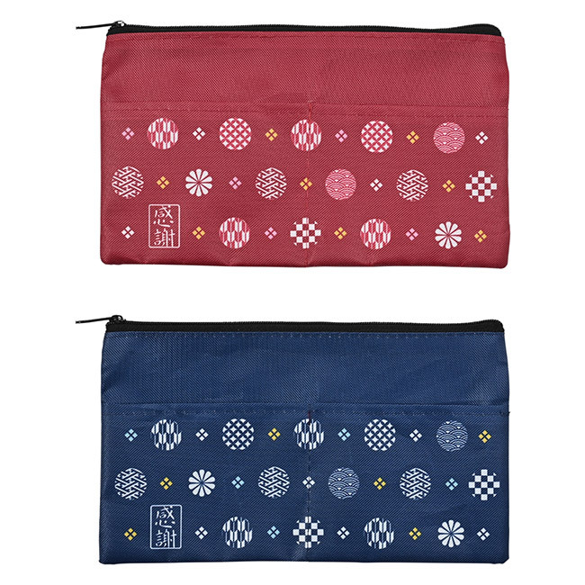 「感謝」丸小紋ポケット付きポーチ（SNS-0200683）