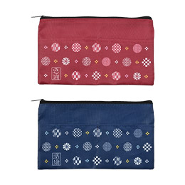 「感謝」丸小紋ポケット付きポーチ