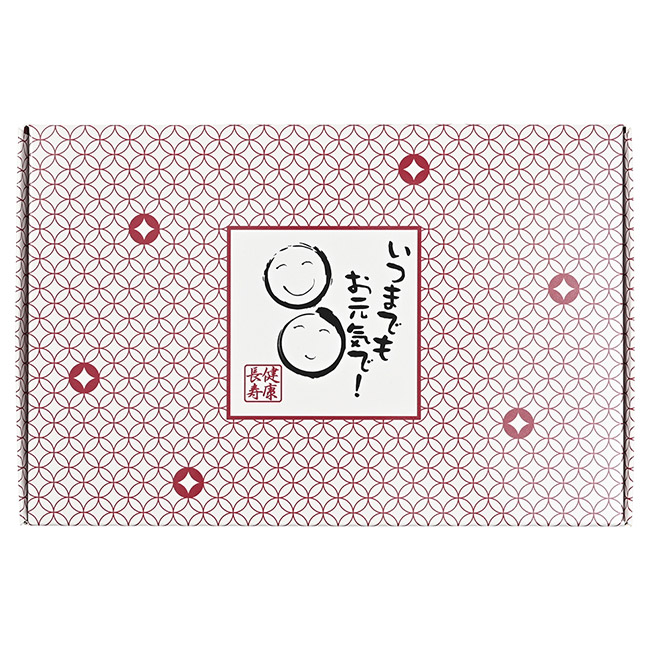 「健康長寿」刺しゅう入ギフトフェイスタオル2枚セット（SNS-0200686）パッケージ