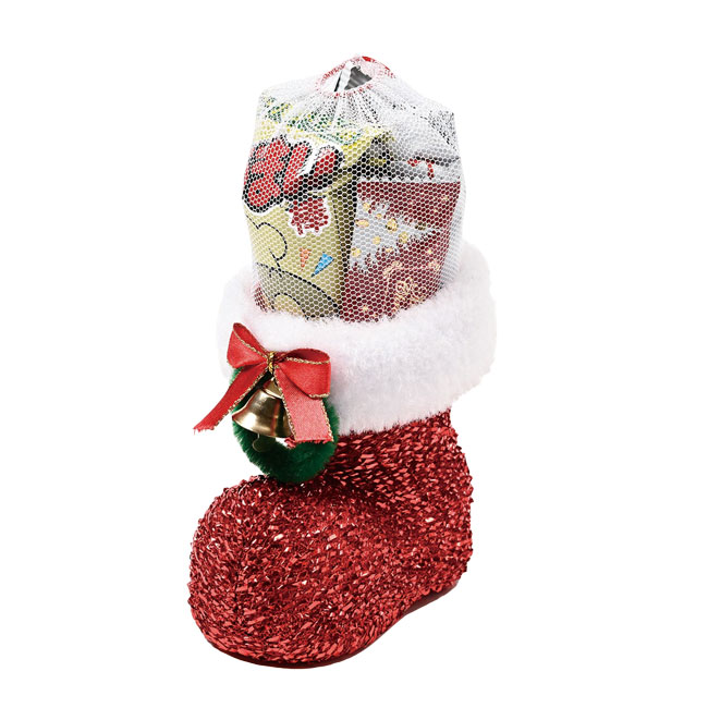 クリスマス・ラメブーツ（小）お菓子入（SNS-0200693）