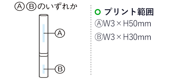 スティック　音波振動歯ブラシ（m28118-096）　プリント範囲　A/W3×H50mm　B/W3×H30mm