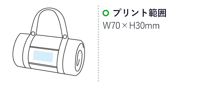 チェックレジャーラグマット（m28337-026）プリント範囲　W70×H30mm