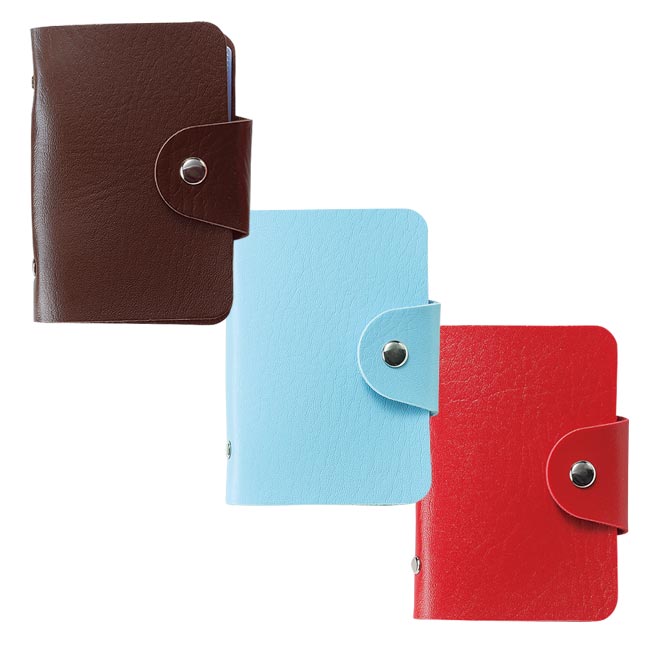 エンジョイライフ　カードケース（m31033-080）ブラウン、ブルー、レッド