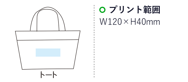 ノームス　ブランケット＆トート(m31172)名入れ画像 プリント範囲 トートバッグ部分w120×h40mm