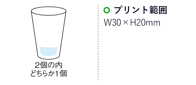 天然素材配合タンブラー2個組（ｍ33865）名入れ画像　名入れプリントW40×H20mm