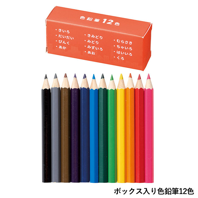 家型ボックス　クレヨン＆色鉛筆セット(m34168)ボックス入り色鉛筆12色