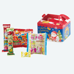 サンタ福笑い　お菓子BOX5点セット