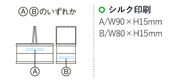 キャンプス ハンドル付ボックス（SNS-1000516）名入れ画像　シルク印刷：A/W90×H15mm　B/W80×H15mm