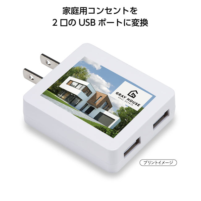 名入れコンパクトUSB-ACアダプタ（SNS-1001260）