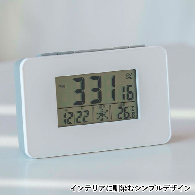 電波目覚まし時計（SNS-1002016）インテリアに馴染むシンプルデザイン