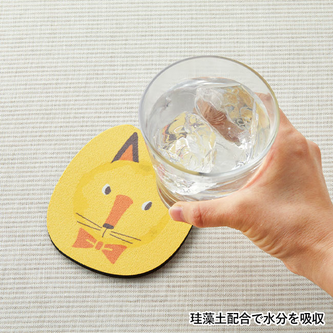 アニマルメリー 珪藻土ソフトコースター（SNS-1002137）珪藻土配合で水分を吸収