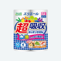 エリエール 超吸収キッチンタオル4ロール(50カット)