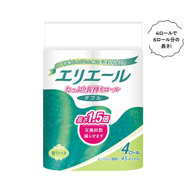 エリエール 長さ1.5倍トイレットティシューコンパクト４ロールダブル（SNS-1002212）