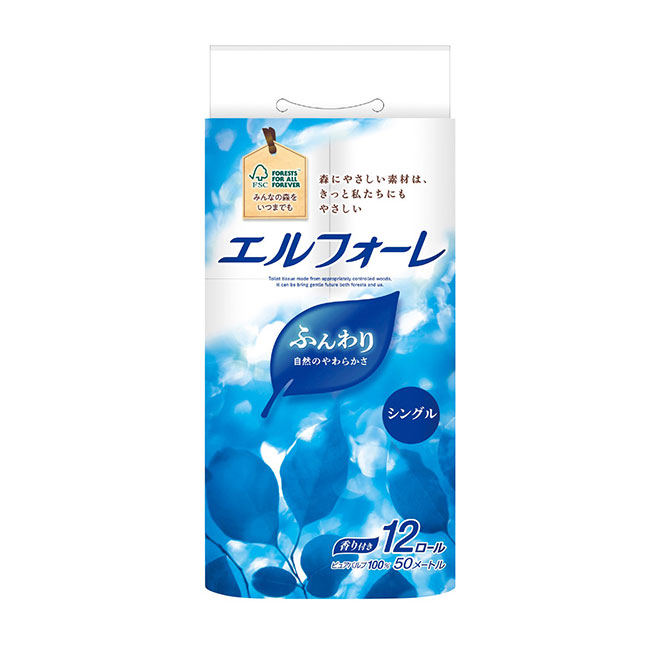 エルフォーレ　トイレットティシュー12ロール　シングル（SNS-1002214）