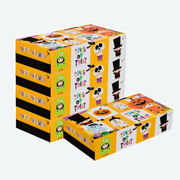 ハッピーハロウィンBOXティッシュ100W5個組
