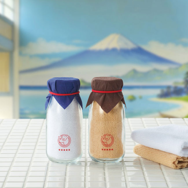 牛乳瓶入りハンカチタオル（SNS-1002262）商品イメージ