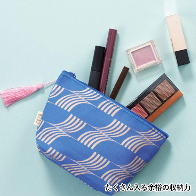 伊砂文様 タッセルポーチ(SNS-1002328)たくさん入る余裕の収納力