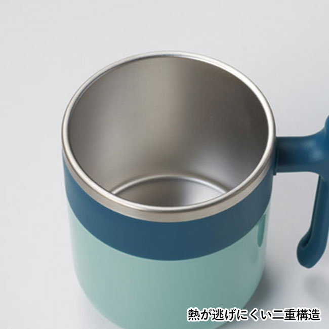 フタ付ダブルウォールステンレスマグ(SNS-1002537)熱が逃げにくい二重構造