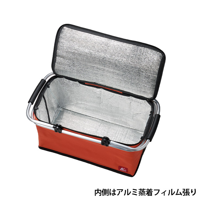 キャンプス 軽量アルミ保冷温バスケット（SNS-1002583）内側はアルミ蒸着フィルム張り