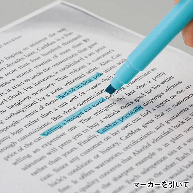 消せるインク付マーカー4色セット（SNS-1002728）マーカーを引いて