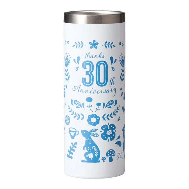 真空保冷温シリンダータンブラー 500ml(ホワイト)(SNS-1002893) 名入れイメージ(30周年)