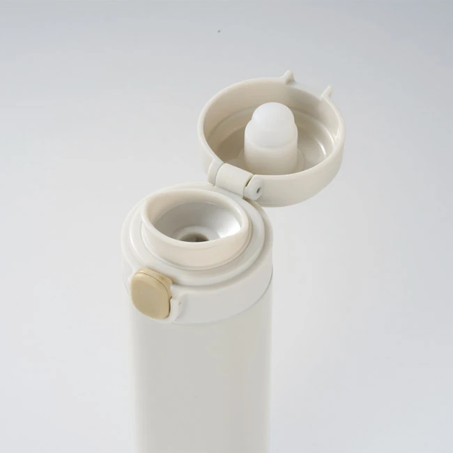 ワンプッシュ 真空保冷温ボトル500mlソロ（SNS-1002896）　飲み口　開けた状態