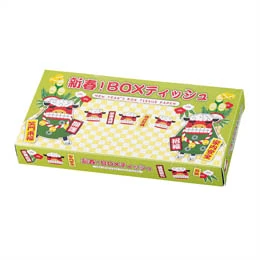 新春縁起BOXティッシュ40W 獅子舞