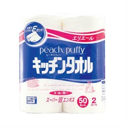 エリエール ピーチパフィーキッチンタオル2ロール
