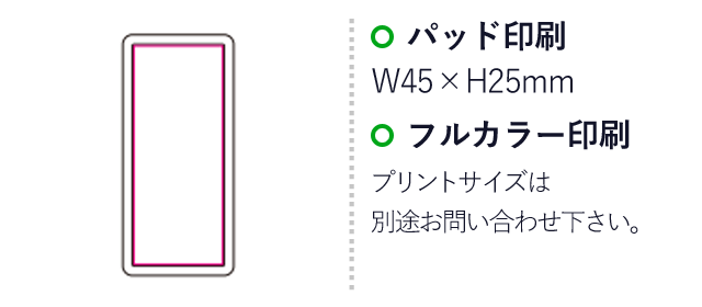 ファストチャージャー10000（SNS-1200060）名入れ画像　パッド印刷：W45×H25mm　フルカラー印刷：プリントサイズは別途お問い合わせください。