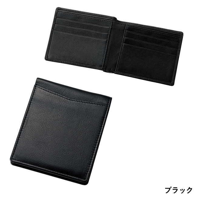 牛革二つ折り財布（SNS-1200071）ブラック