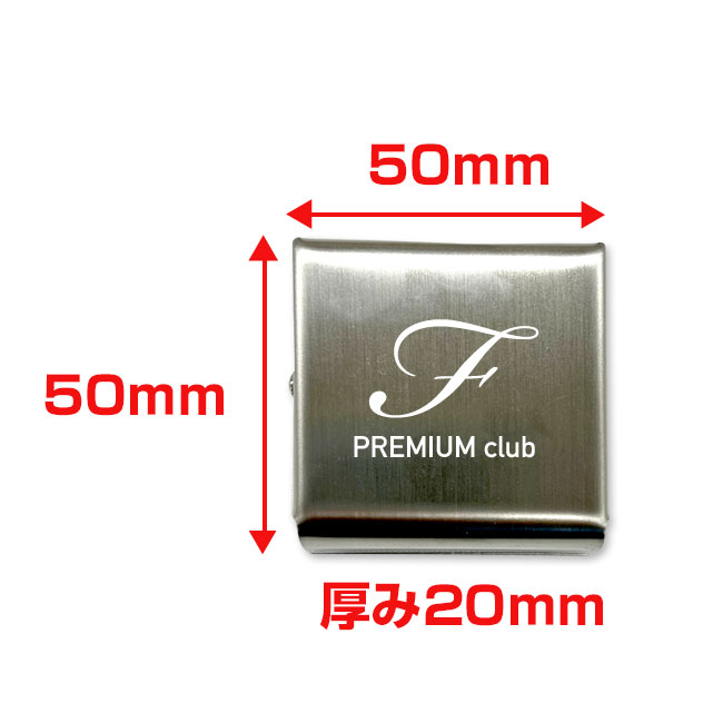 ステンレス製マグネットクリップ/角型50mmサイズ（SNS-1300012）マグネットのサイズ