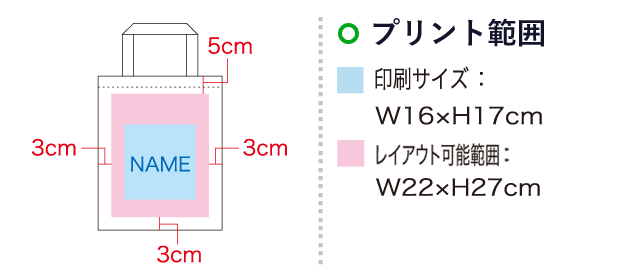 厚手コットンバッグ　A4マチ付き（SNS-1100061）名入れ画像　印刷サイズ：W25×H16cm　レイアウト可能範囲：W25×H24cm