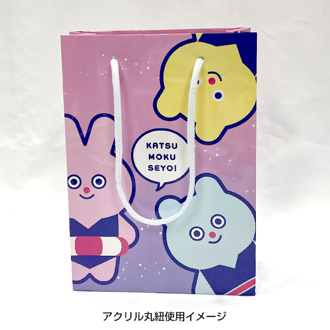 【1000枚まで受付】全面フルカラーオリジナル紙袋　W180×D70×H250mm（SNS-1100119）アクリル丸紐使用イメージ