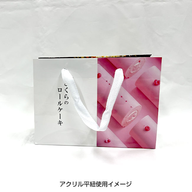 【1000枚まで受付】全面フルカラーオリジナル紙袋　W250×D90×H180mm（SNS-1100121）アクリル丸紐使用イメージ