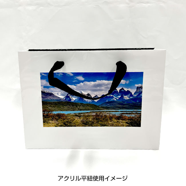 【1000枚まで受付】全面フルカラーオリジナル紙袋　W280×D80×H200mm（SNS-1100122）アクリル丸紐使用イメージ