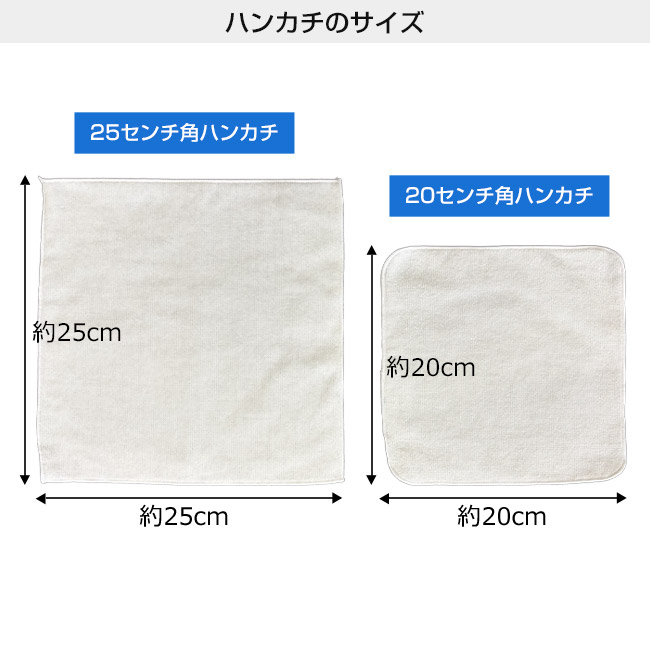 顔料プリント　ミニハンカチ（SNS-3100001）本体サイズ