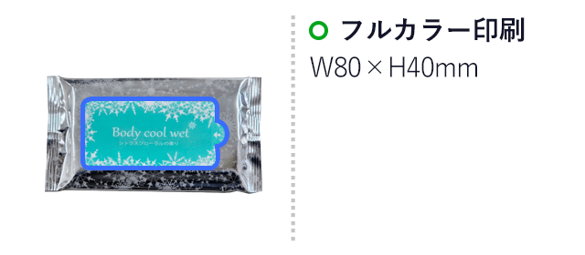 Body cool Wet 10枚入【ラベルプリント対応可能】(SNS-MT-13)名入れ画像 オリジナルラベル印刷:40×80mm)