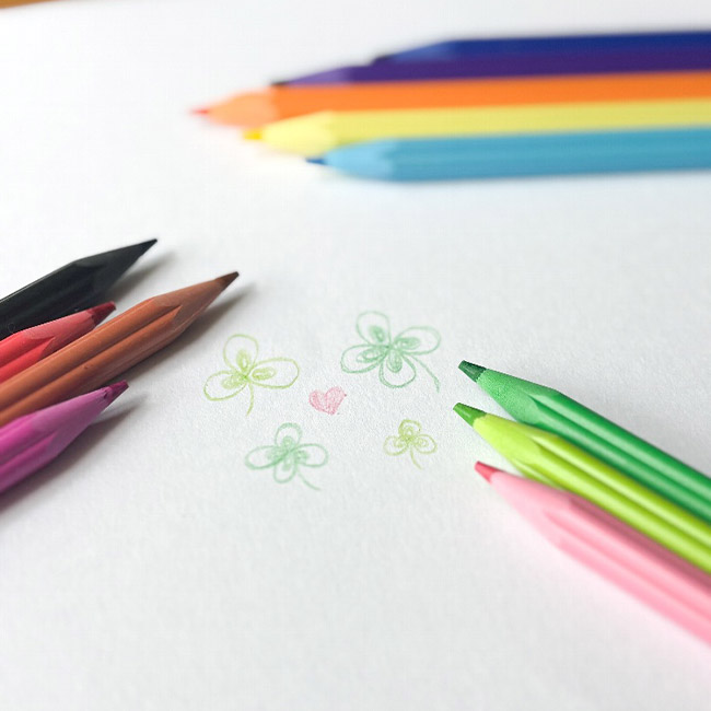 リサイクル色鉛筆12P（SNS-3300009）色鉛筆の鉛筆先イメージ