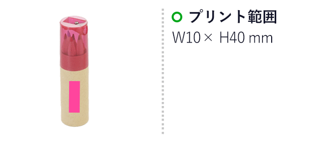 色えんぴつ6pcsシャープナー付き（SNS-3300011）　プリント範囲　10×40mm