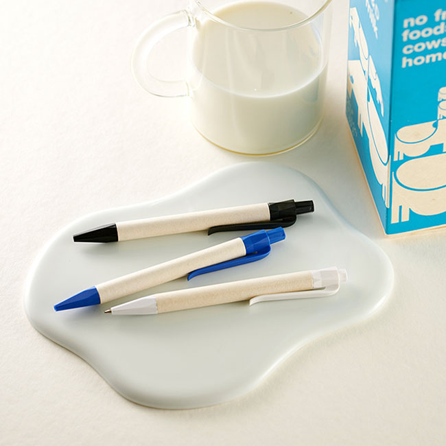 牛乳パックボールペン（SNS-0100117）牛乳パックをリサイクルしたペン