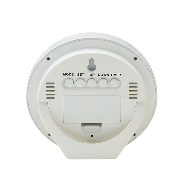 表示が見やすい丸時計(SNS-0100148)背面・スタンド